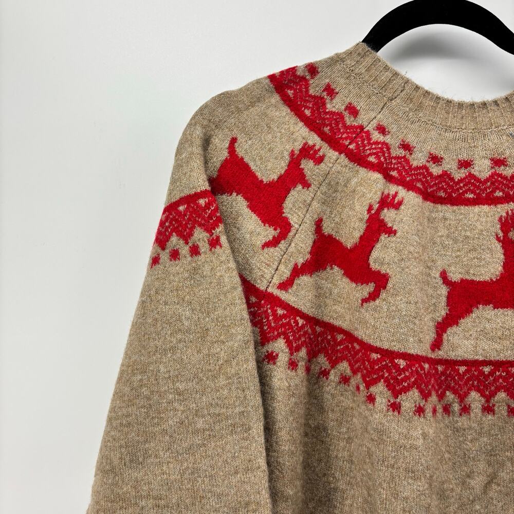 Vince Camuto Size XL Women's Christmas Sweater Reindeer Tan Red - Picture 11 of 16